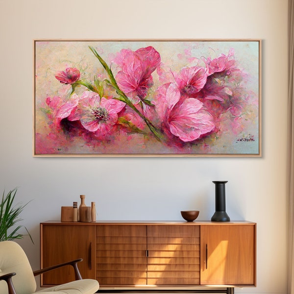 Pink Flower Canvas - Etsy