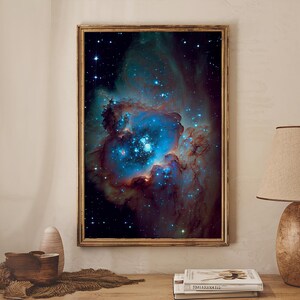 The Stars Glow At Night, framed canvas print, watercolor space painting image 17