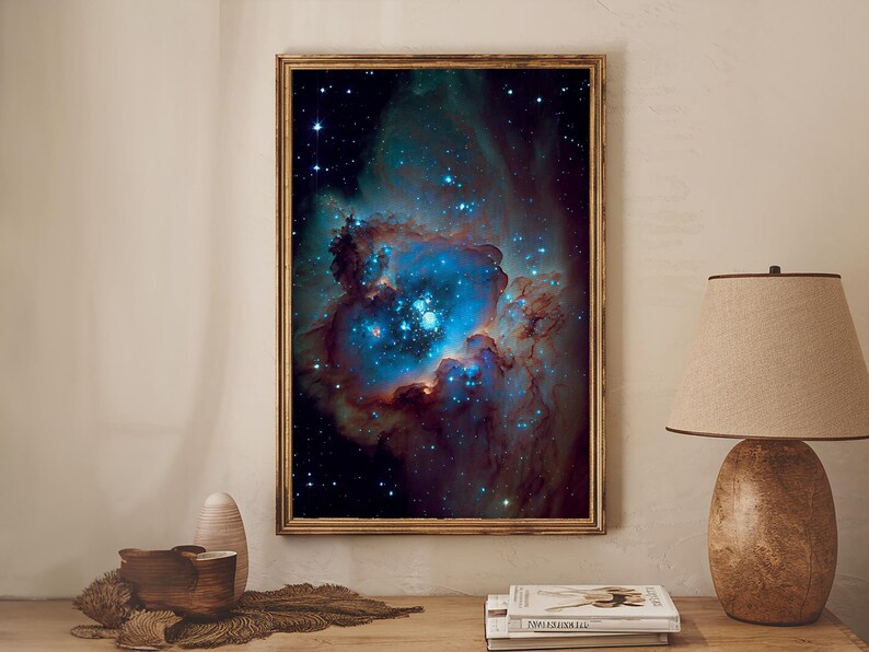 The Stars Glow At Night, framed canvas print, watercolor space painting image 17