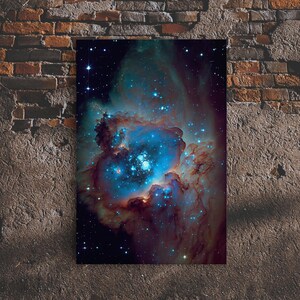 The Stars Glow At Night, framed canvas print, watercolor space painting image 13