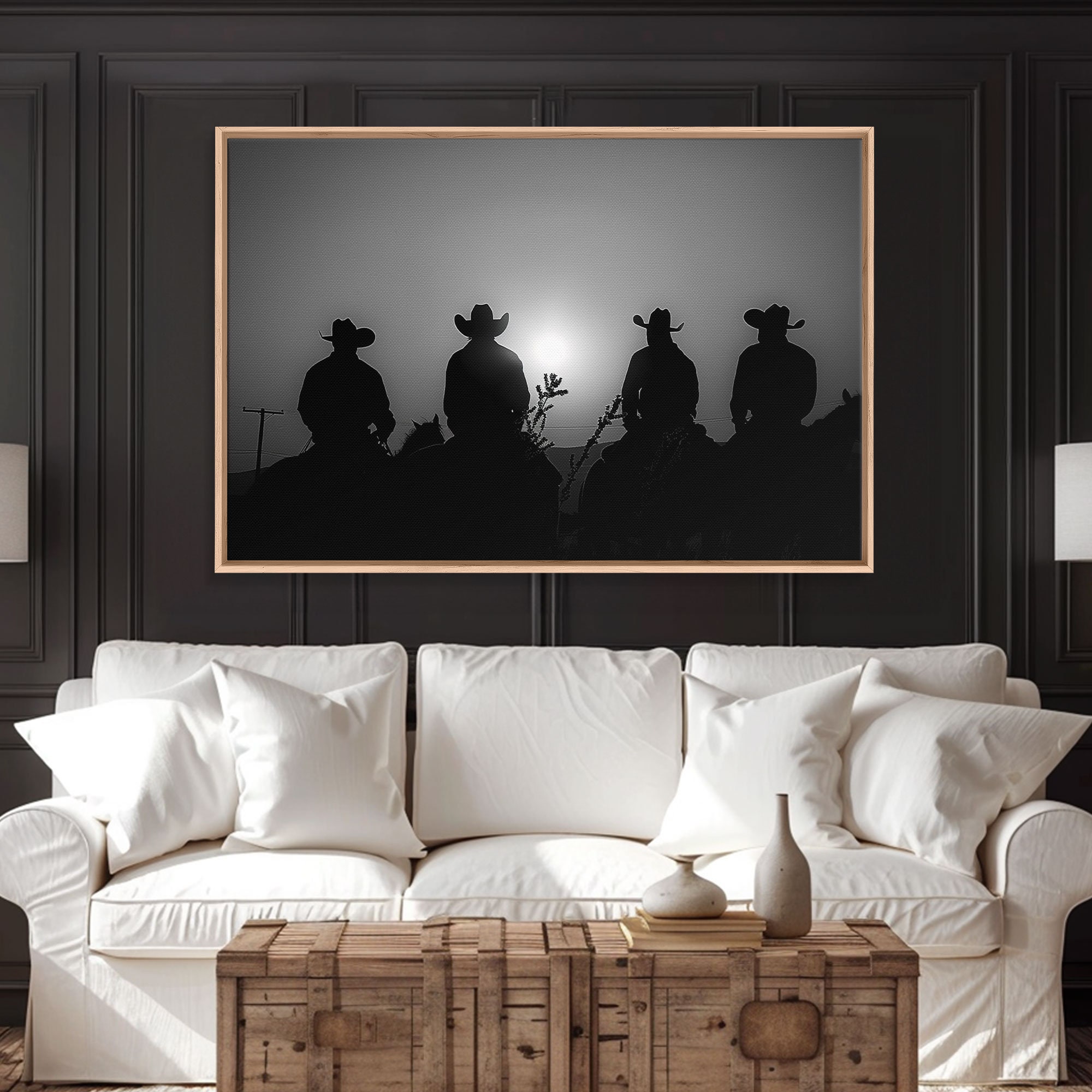 Cowboy Prints Framed Wall Art, Western Decor, Black and White Photography, Western Decor, Wild West Art, Cowboy Art, Wild West Art Print