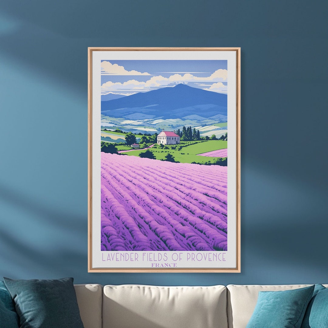Lavender Fields of Provence Travel Poster Print, Framed Canvas Print ...
