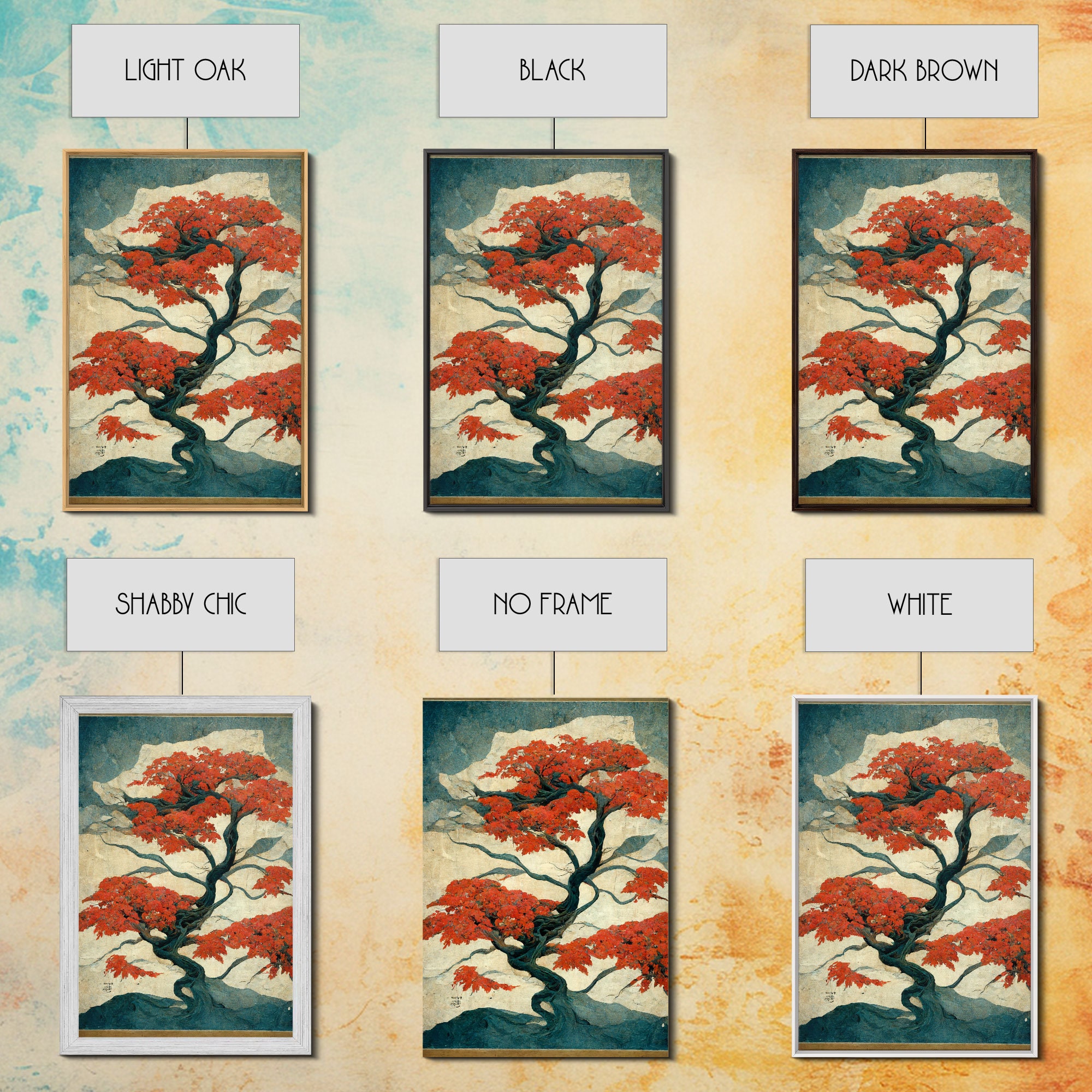 絵画 TREE Amazon.co.jp: Yotree 油絵 24 x 36インチ 金の花 木 幸運の木