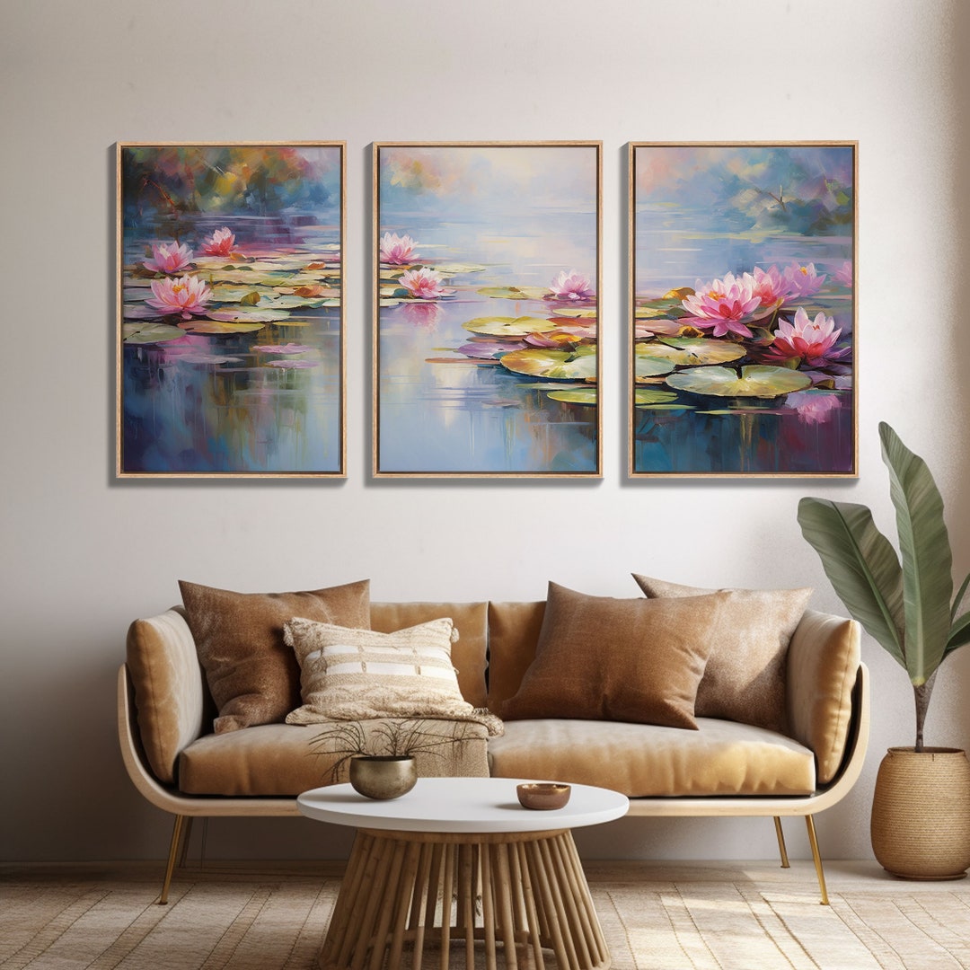 Water Lily Art, Lotus Wall Print, Lake Wall Art, Canvas Print, Wall Art ...