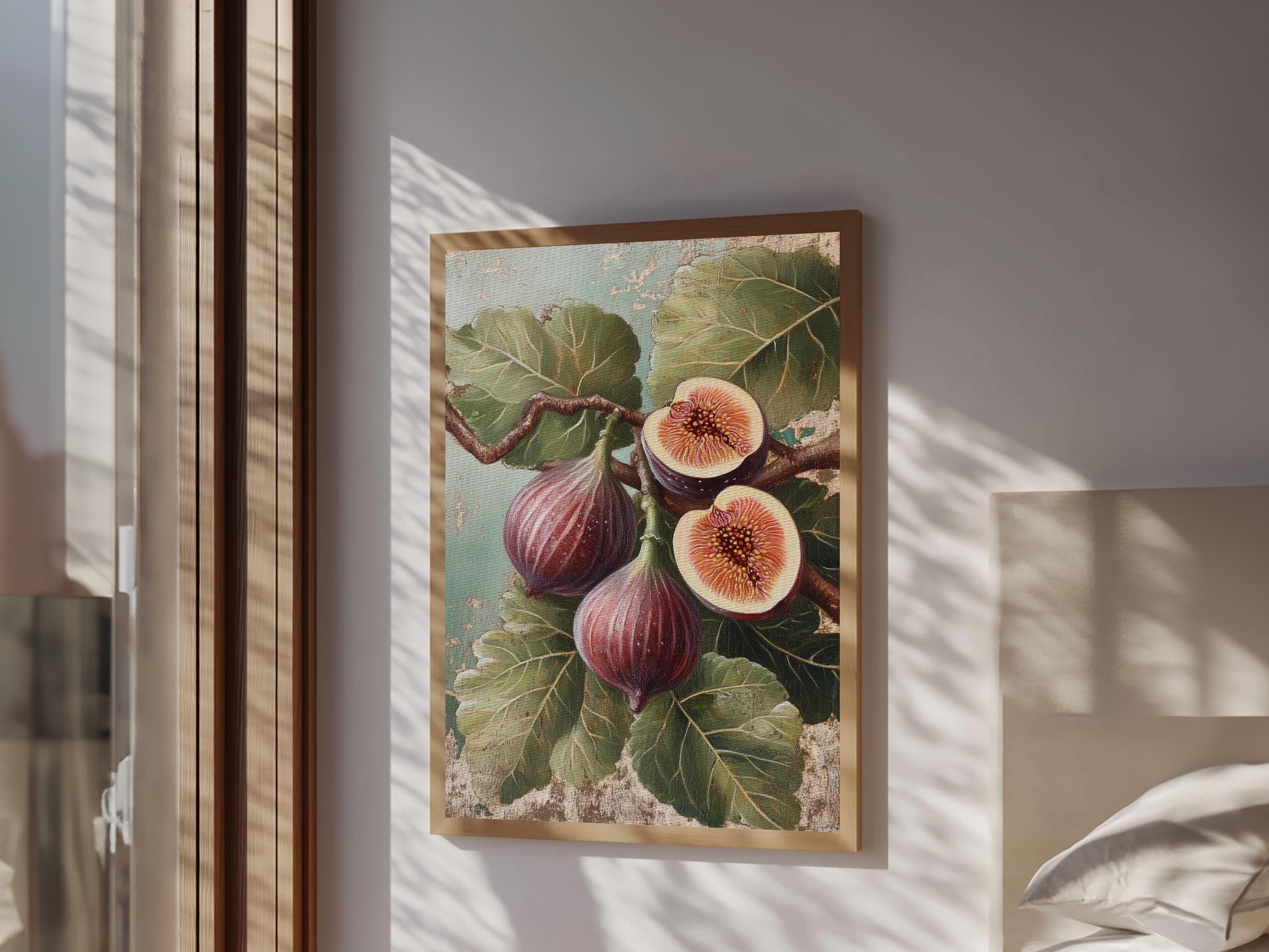 Fig Oil Painting Print in A Frame, Small Kitchen Art, Kitsch Kitchen ...