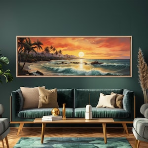 Tropical Ocean Beach canvas prints Sea landscape Nautical photo Coastal Framed Art Sea wave canvas Extra large wall art Ready to hang image 14