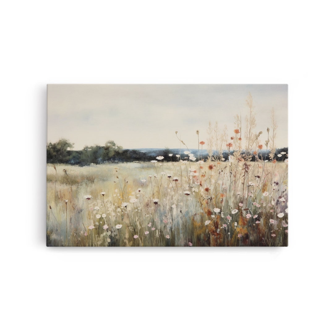 Wildflower Fields Landscape Oil Painting Print Large Wall Art - Etsy