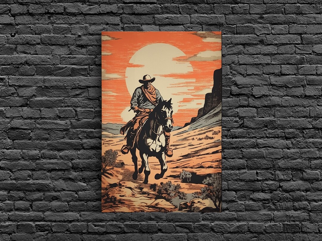 Cowboy Wall Decor, 12x18 Art Print, Equestrian Wall Art, Western Decor