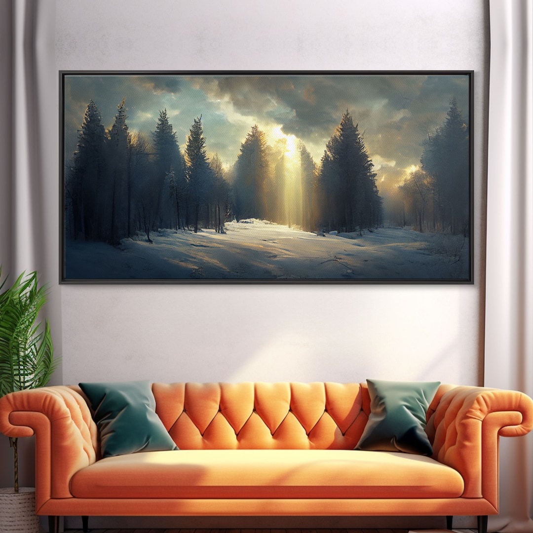Snowy Forest Canvas Print, Scenic Nature Landscape, Winter Art