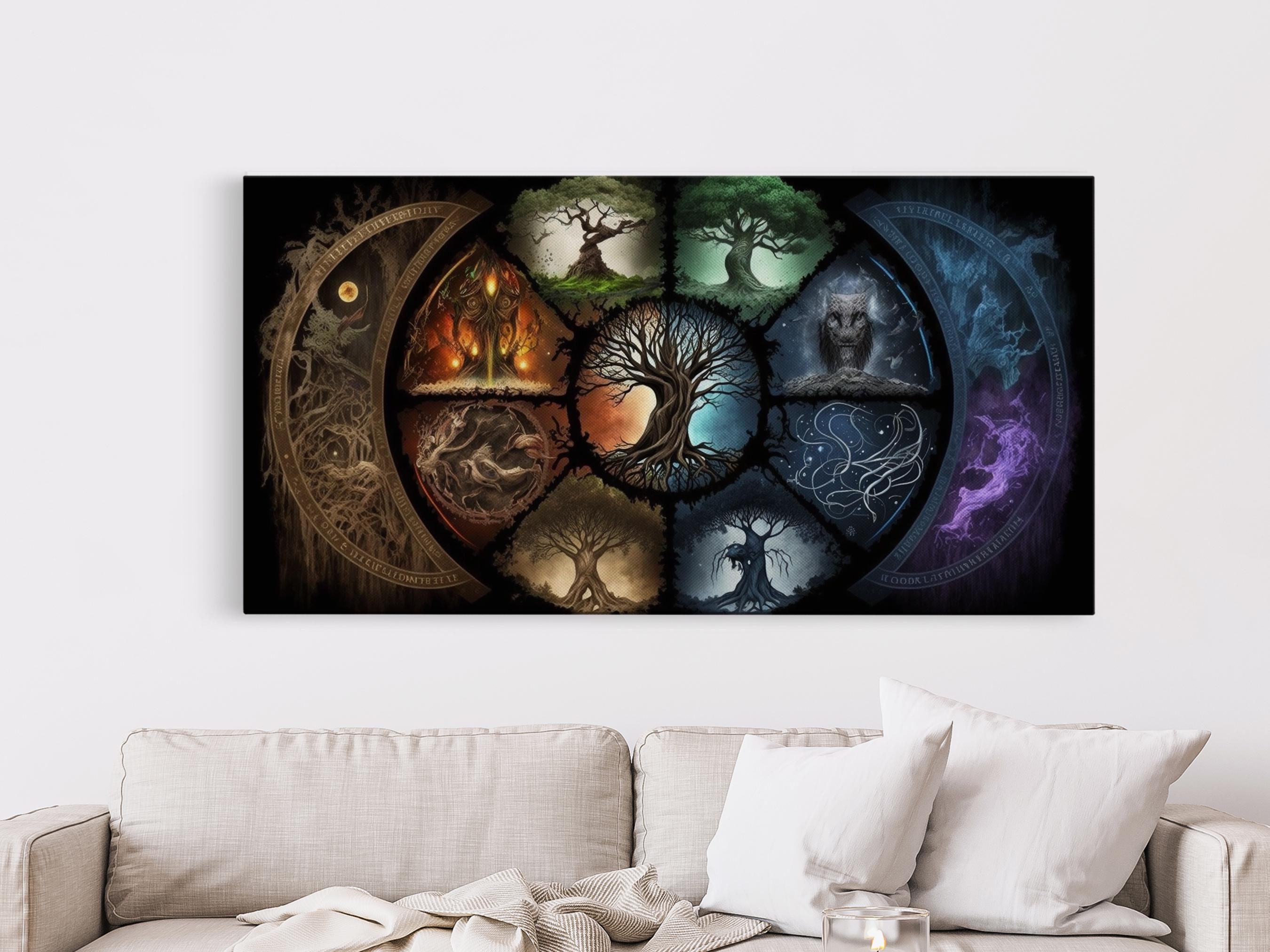 The Interconnected 9 Realms of Norse Mythology With Yggdrasil, Nordic ...