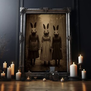 The Bunny Cult, Occult Decor, Witchcraft Art, Framed Canvas Print ...