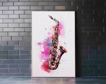 アート・デザイン・音楽 Espoir Sax4 Saxophone Graffiti Wall Art, Saxophone Gifts, Cool Musical Wall