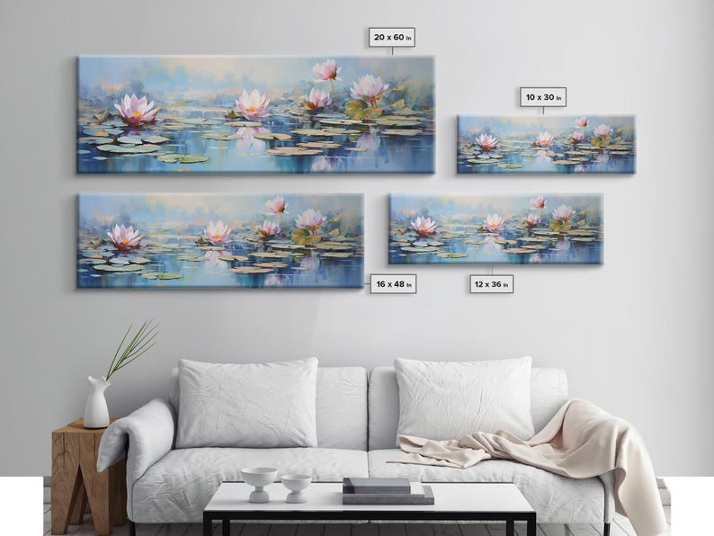 Water Lily Framed Canvas Print, Water Lily, Lily Pad Print, Lily Print, Wall Art, Wall Decor, Spa art, Tranquil Art, Water Lily Art image 8
