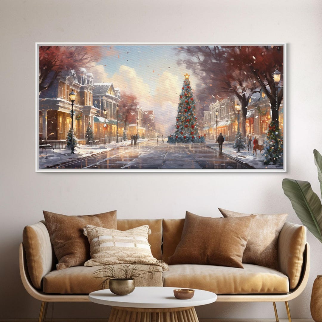 Vintage Christmas Winter Wonderland Canvas Print - Framed Wall Art ...