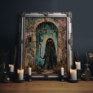 Halloween Creepy Doll, Framed Canvas Print, Wall Art, Spooky Decor, Halloween Decoration, Living Room Art, Unique Gift