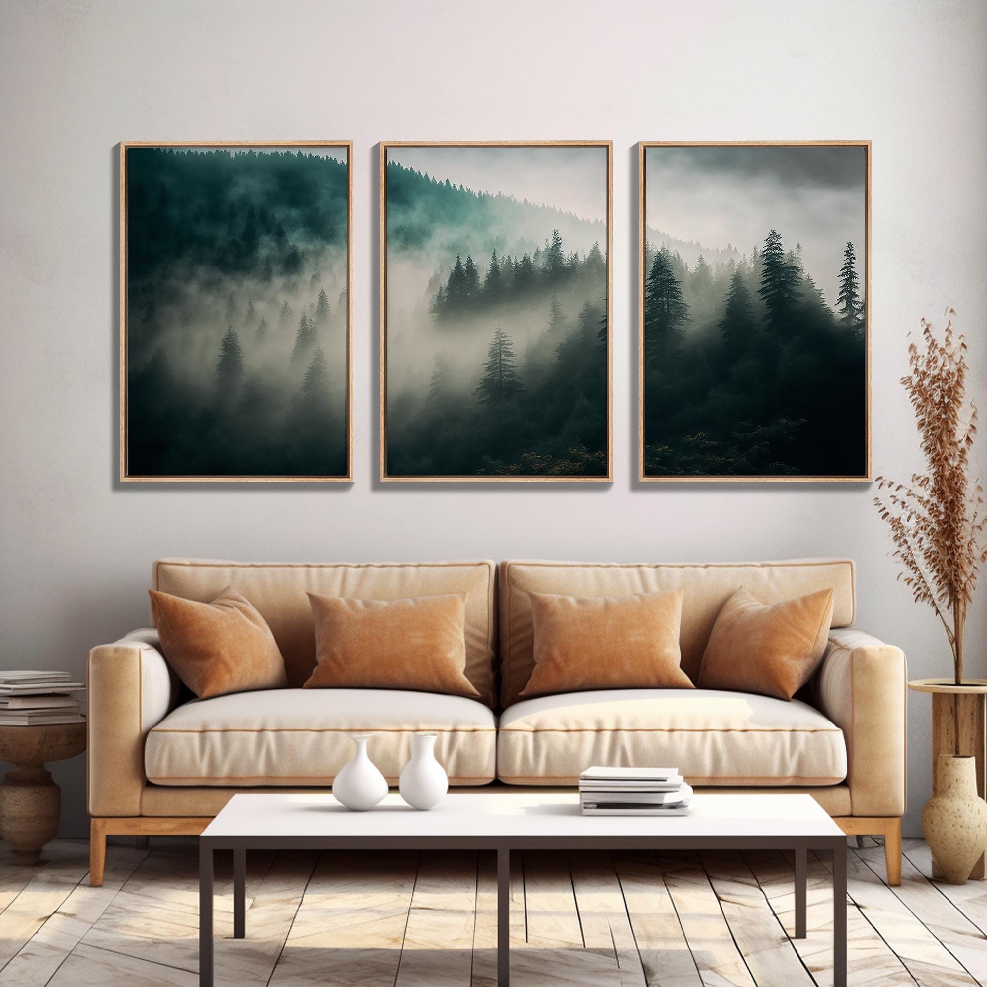 Poster Albero Primaverile Nebbioso: Arte Astratta Per Parete, Natura