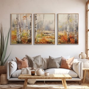 Trees Art Print, Nature Art, Forest Wall Art, Canvas Print, Wall Art, 3 Piece Wall Art, Farmhouse Wall Decor, Kitchen Wall Art, Bedroom Art