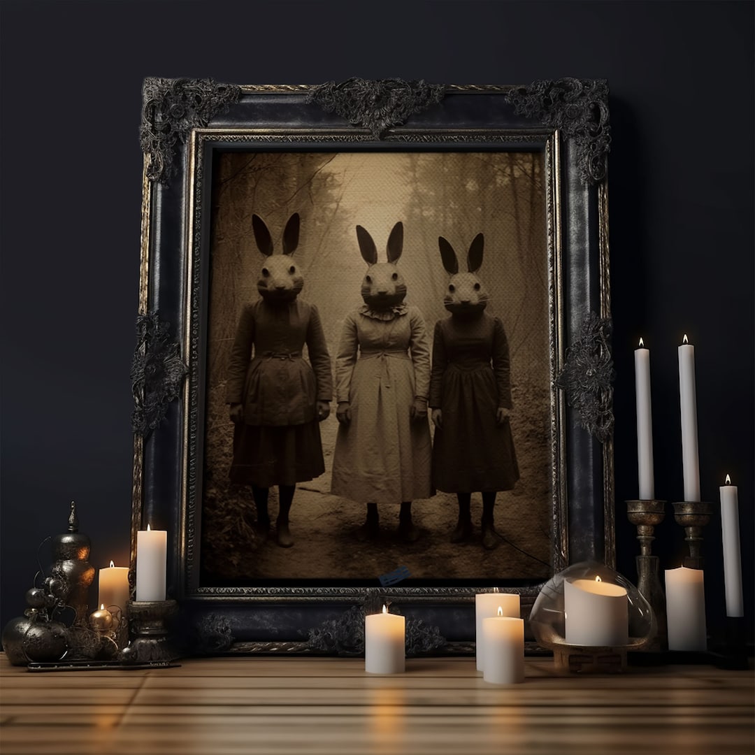 The Bunny Cult, Occult Decor, Witchcraft Art, Framed Canvas Print ...