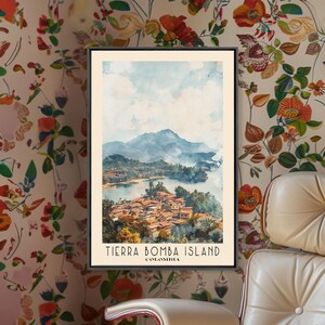 Tierra Bomba Island, Colombia Watercolor Beach Print, Vacation Gift, Colombia Wall Art, Beach Painting, Beach Decor, Beach Painting
