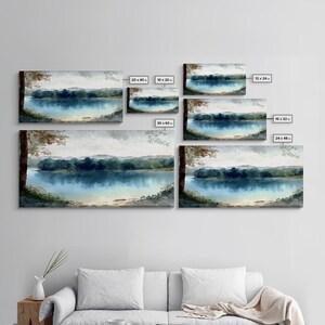Blue Lake Art | Framed Canvas Print | Blue Lake Painting | Lake House Decor | Guest Room Landscape Painting | Wallowa Lake Painting image 8