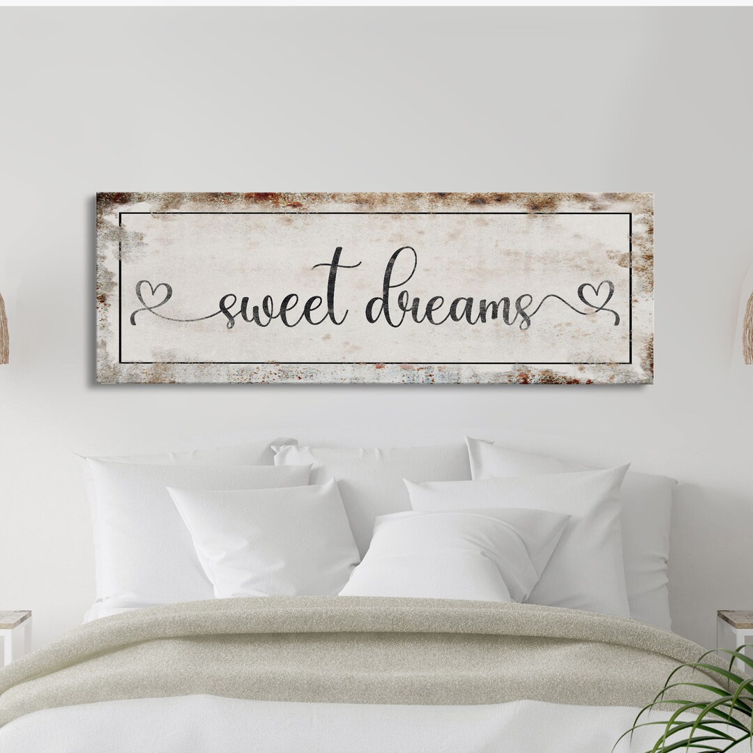 Sweet Dreams Canvas Sign, Master Bedroom Sign, Bedroom Wall Decor, Sign ...