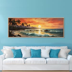 Tropical Ocean Beach canvas prints Sea landscape Nautical photo Coastal Framed Art Sea wave canvas Extra large wall art Ready to hang image 13