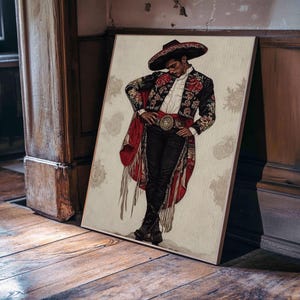 The Matador Oil Painting Canvas Print, Chicano Wall Art, Mexicano Decor, Mexican Inspired Wall Art