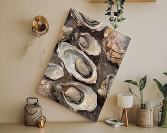 Oyster Painting Print, Oyster Shell Painting, Oyster Art, Kitchen Food Wall Art, Kitsch Kitcen Decor, Eclectic Home Decor Kitchen decoration
