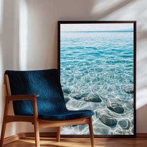 Tranquil Ocean, Coastal Decor, Seascape Painting, Coastal Landscape Art, Nautical Wall Art, Blue and Green Wall Art, Canvas Print
