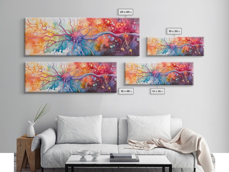 Neurons Framed Canvas Print: Abstract Science Brain Art image 8