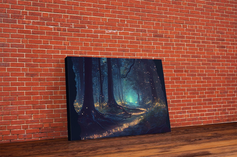 Fireflies Light up a Mystical Fantasy Forest at Night Framed - Etsy