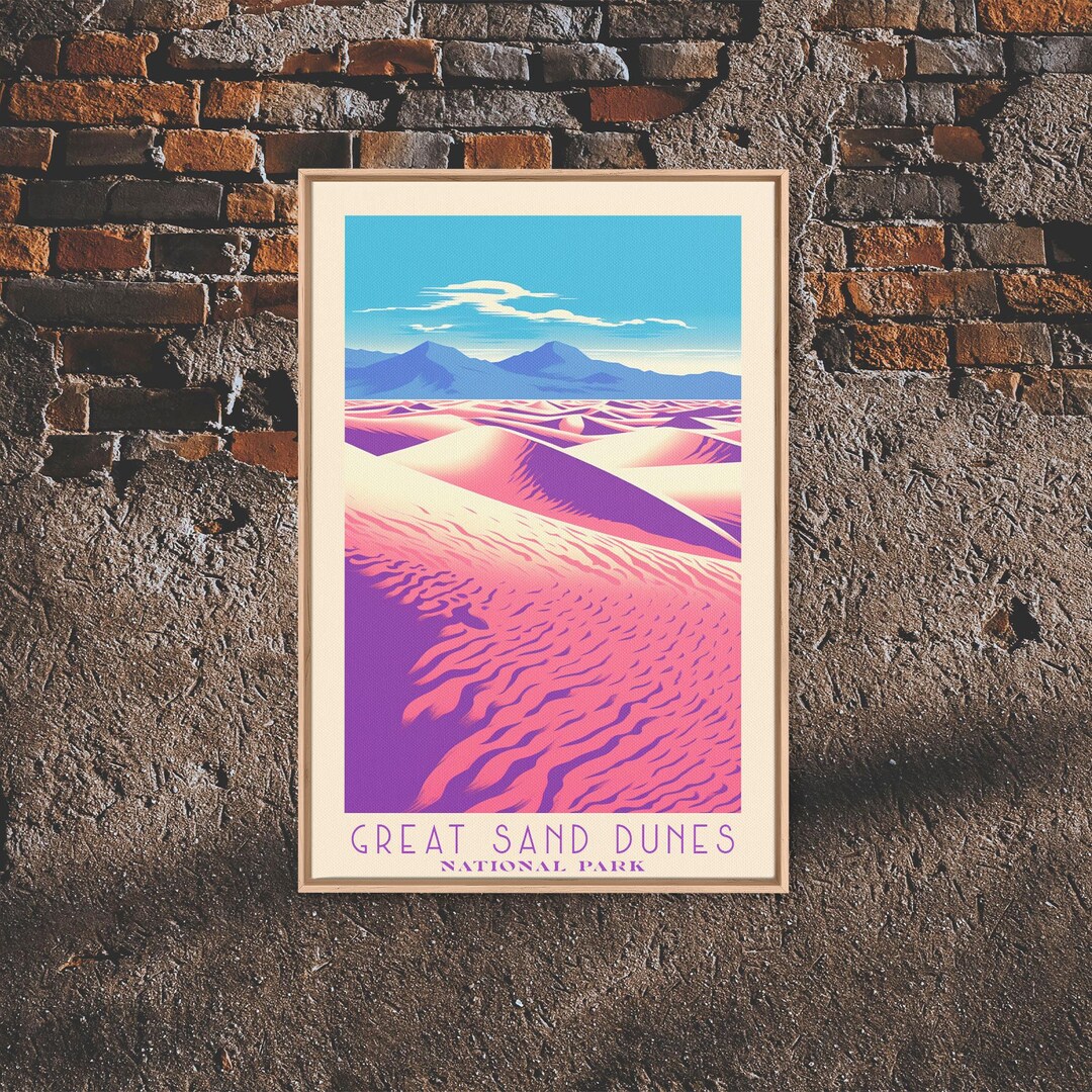 Great Sand Dunes National Park Travel Poster Art, Canvas Print Wall Art ...