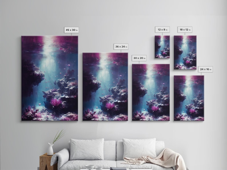 Under The Sea, Coral Reef Art, Framed Canvas Print Bild 8