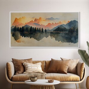 Watercolor painting of a forest fire, canvas print, landscape art, cool living room art, depressing art