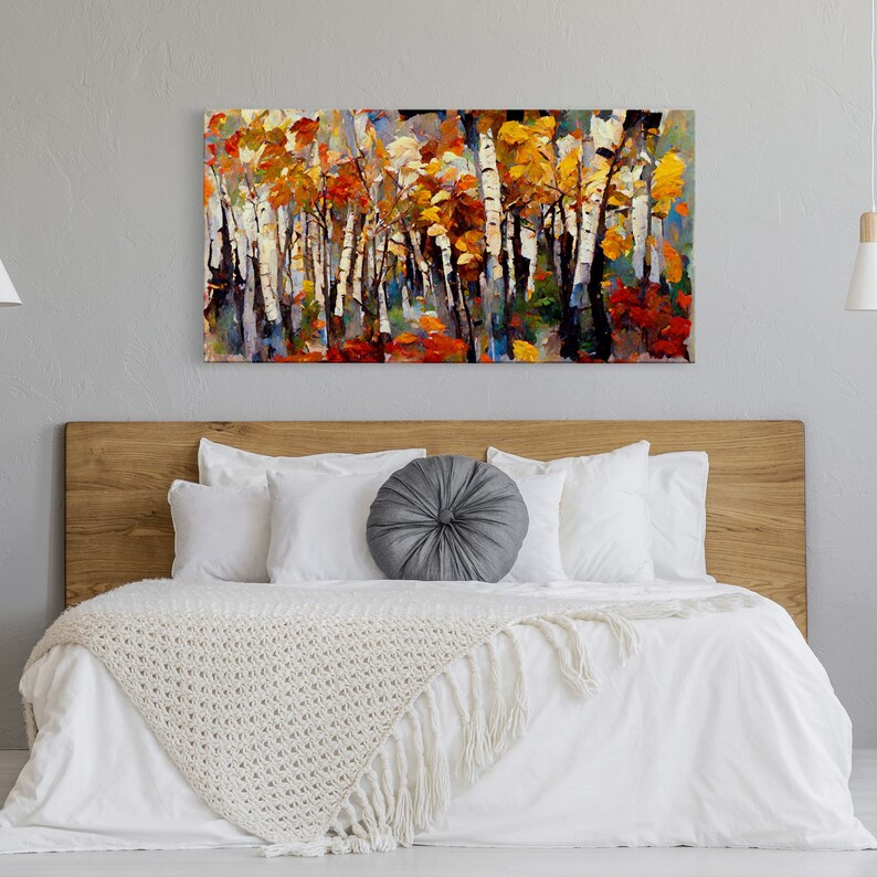 Large Birch Trees Canvas Print Boho Wall Decor Autumn Birch - Etsy