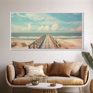 The Beach Boardwalk, Framed Canvas Print, Liminal Art, Framed Wall Decor, Beach Photography, Surf Art, Surf Print, Nautical Decor