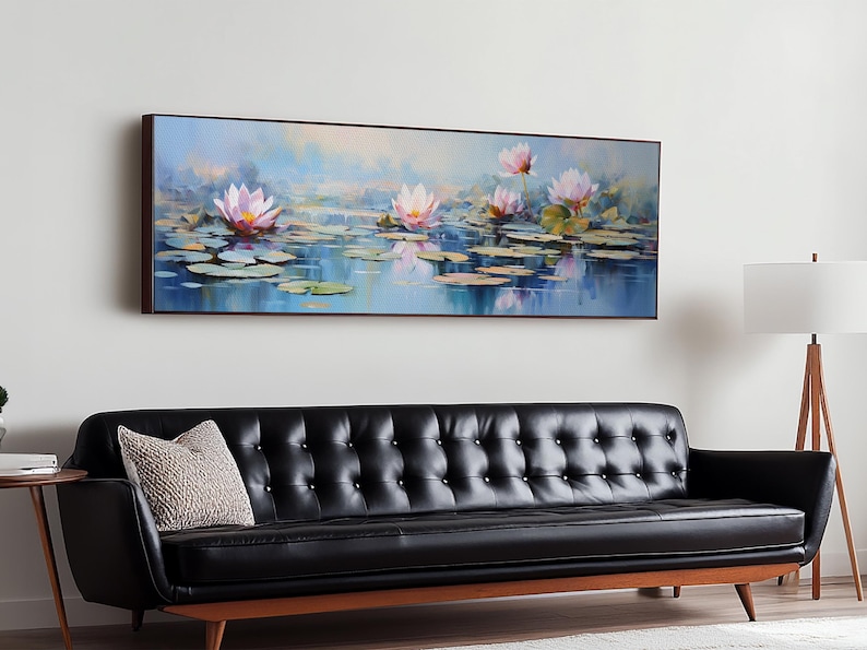 Water Lily Framed Canvas Print, Water Lily, Lily Pad Print, Lily Print, Wall Art, Wall Decor, Spa art, Tranquil Art, Water Lily Art image 17