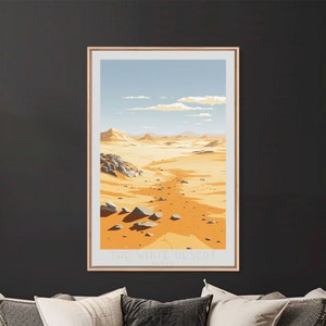 White Desert Egypt Travel Poster Print, Framed Canvas Print, Egypt original Travel Art, Framed Art, Wall Hanging, Home Decor