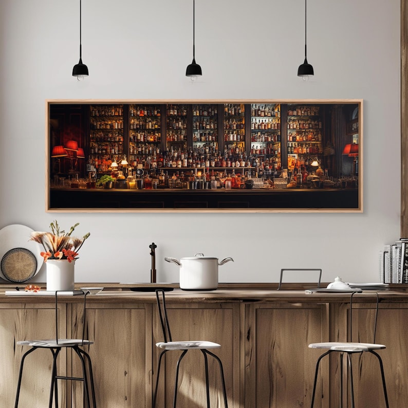 Bar Cart Decor, Framed Wall Art, Vintage Liquor Cabinet Photography Print, Bar Decor, Home Bar Decor, Western Art, Modern Bar Decor image 3