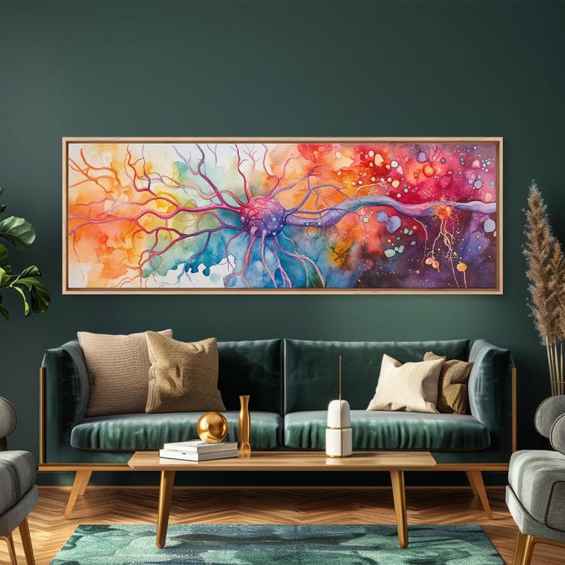 Neurons Framed Canvas Print: Abstract Science Brain Art image 19