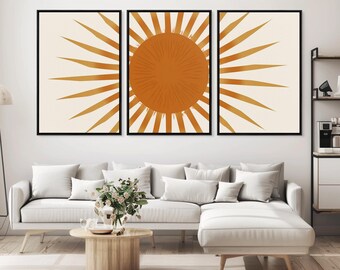 Glamorous Sunburst Wall Art, Art Deco, Framed Canvas Print