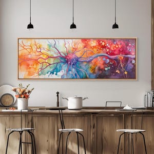 Neurons Framed Canvas Print: Abstract Science Brain Art image 6