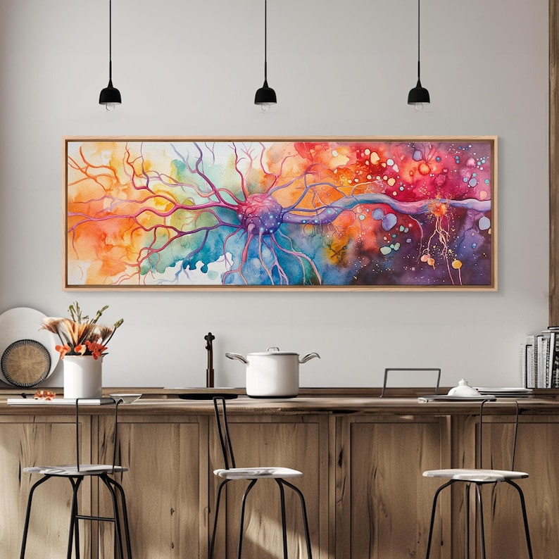 Neurons Framed Canvas Print: Abstract Science Brain Art image 6