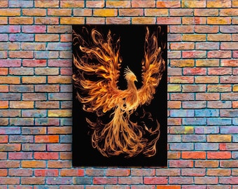 Canvas Print Of "The Phoenix" - Rebirth Art - Framed Canvas Art - Framed Wall Art - Incredibly Beautiful Phoenix Decor