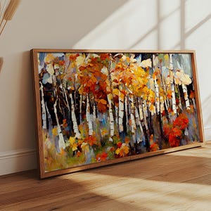 Large Birch Trees Canvas Print Boho Wall Decor Autumn Birch Forest ...