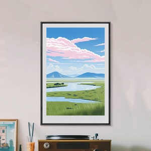 Ngorongoro Crater Tanzania Art | Framed Canvas Print Travel Poster | original Wall Art | Home Decor | Gift For Travel Lover | Wall Hanging