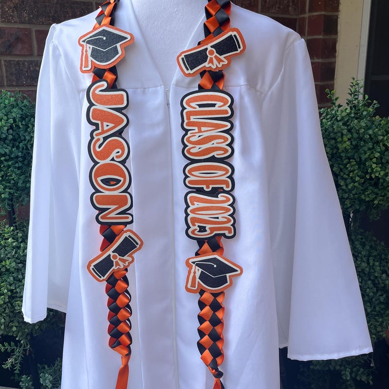 🎁BUY 2 FREE SHIPPING🎁Personalized Graduation Lei, Senior Recognition, Class of 2025, Customized Graduation Lei, Gift for Graduation, Gift for Senior Night, High School Graduation Gift