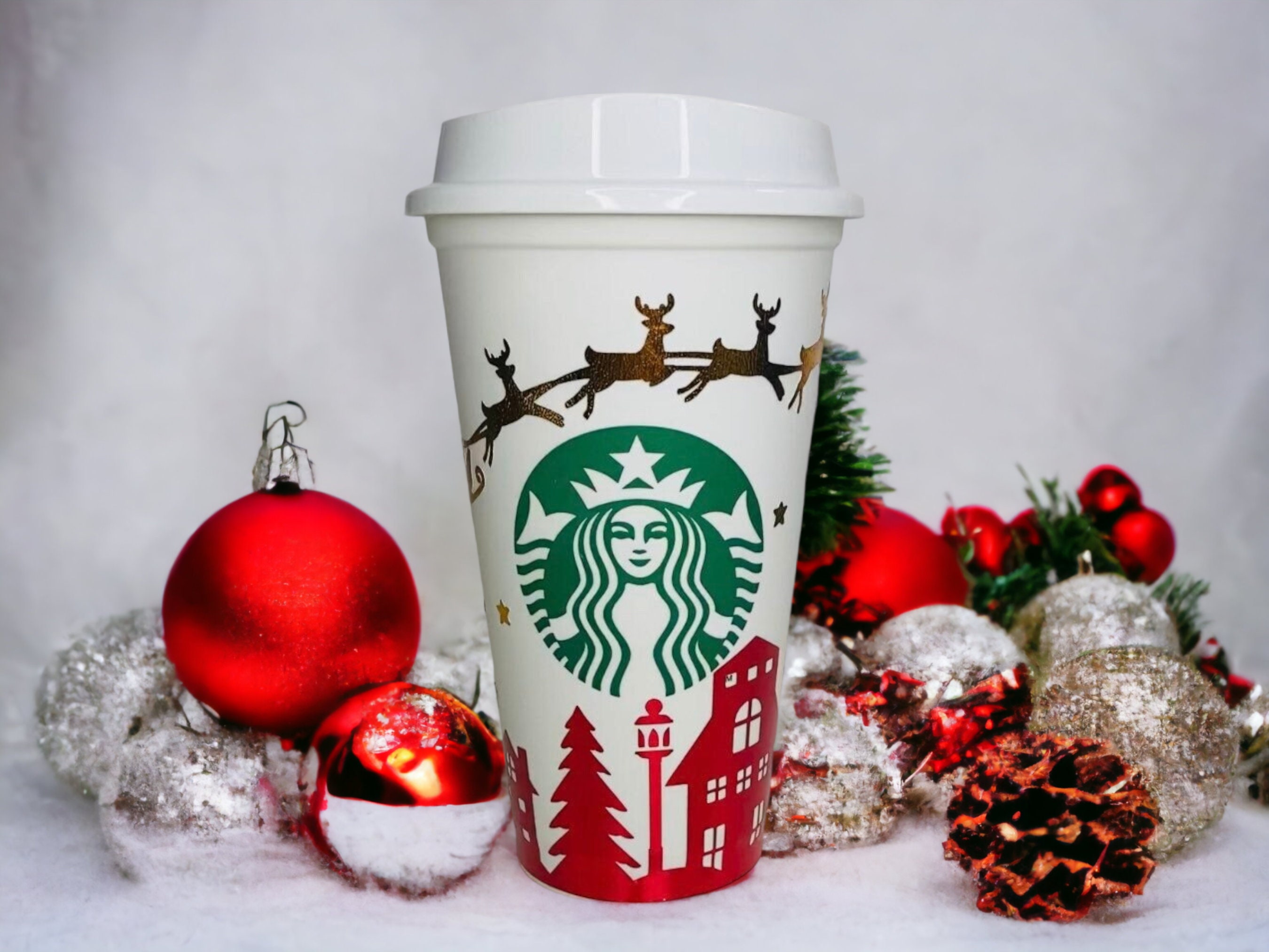 Starbucks Christmas Eve Cup, Reusable Travel Tumbler, Festive Holiday