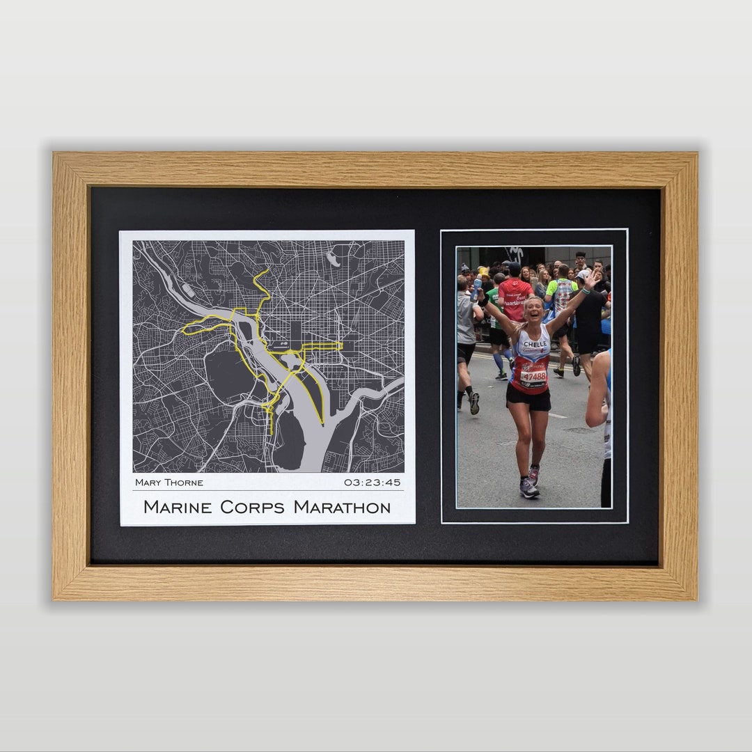 MCM Marine Corps Marathon Map Photo Display Frame Gift for Marine Corps  Marathon Runner Print Made From Your Run Data