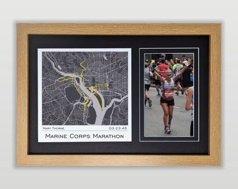 MCM Marine Corps Marathon Map Photo Display Frame Gift for Marine Corps  Marathon Runner Print made from your run data